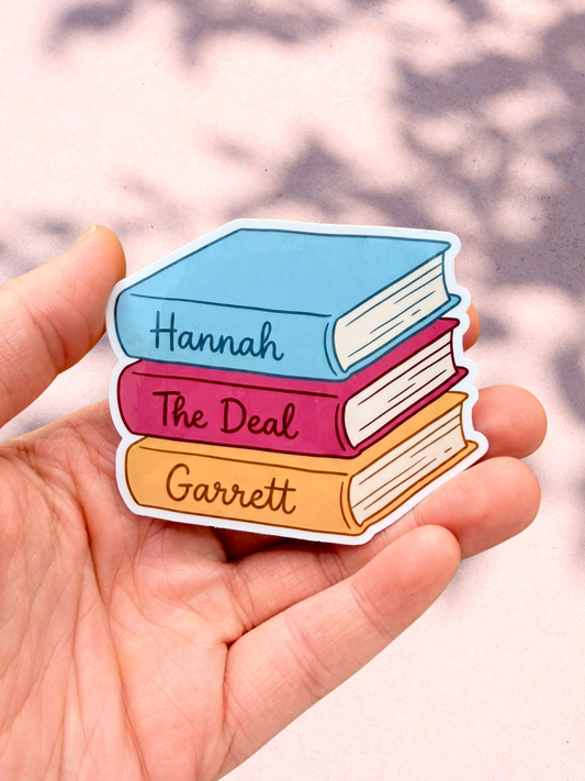 Hannah, The Deal & Garrett Book Stack Sticker | Off Campus Inspired Sticker