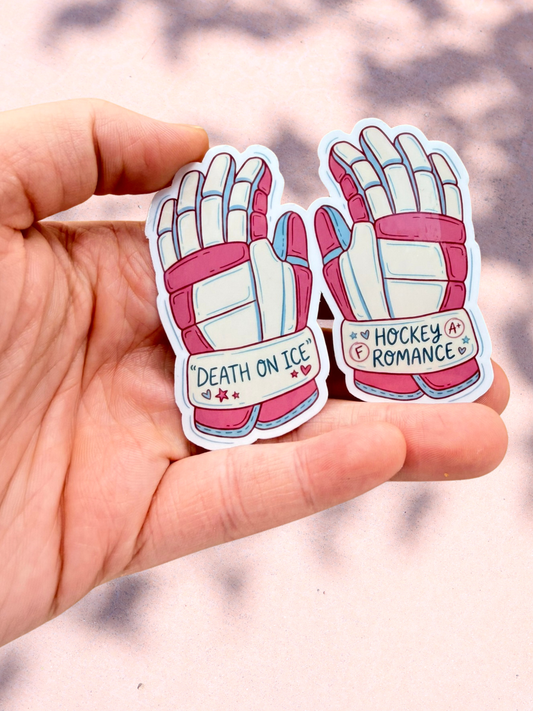 Death On Ice Hockey Gloves Sticker | Hockey Romance Sticker