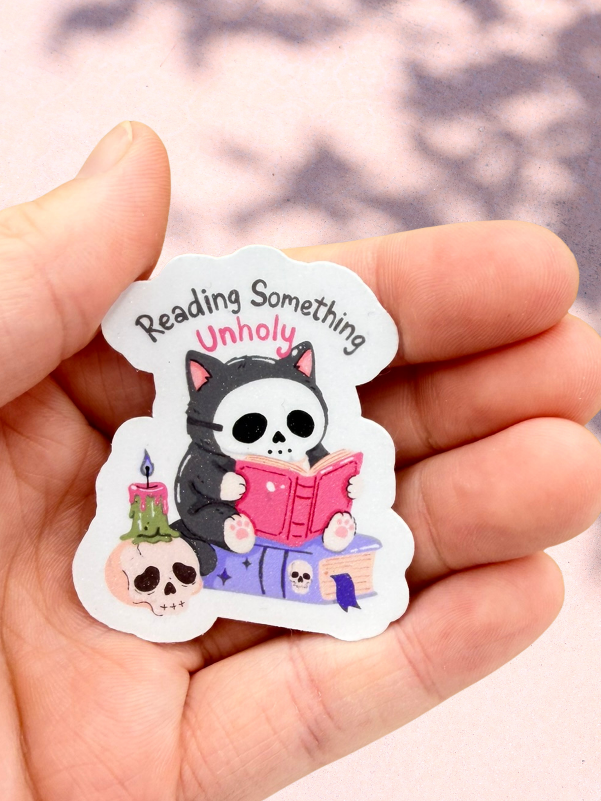 Reading Something Unholy Sticker | Bookish Sticker