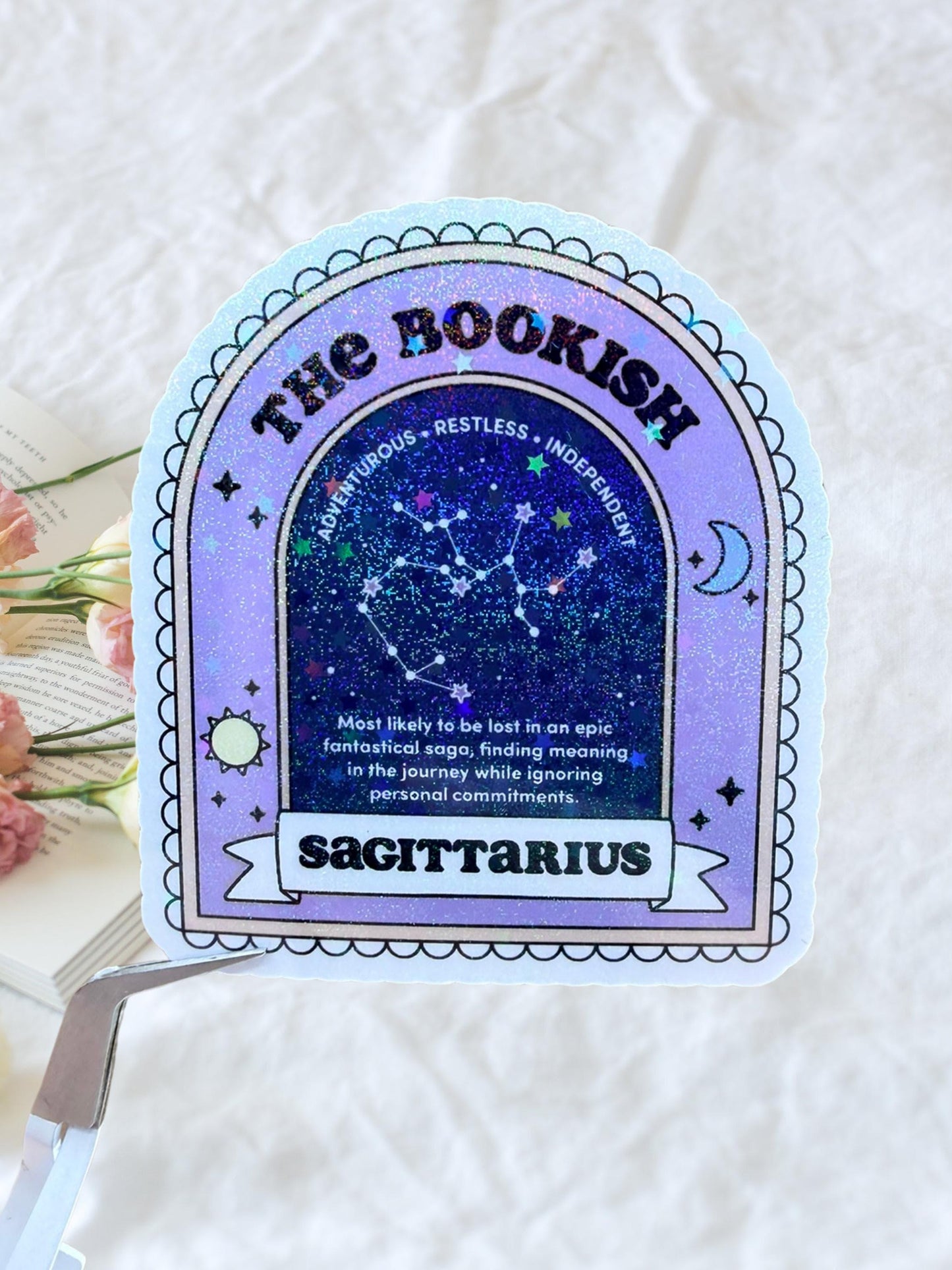 Sagittarius Bookish Sticker | Zodiac Reader Sticker