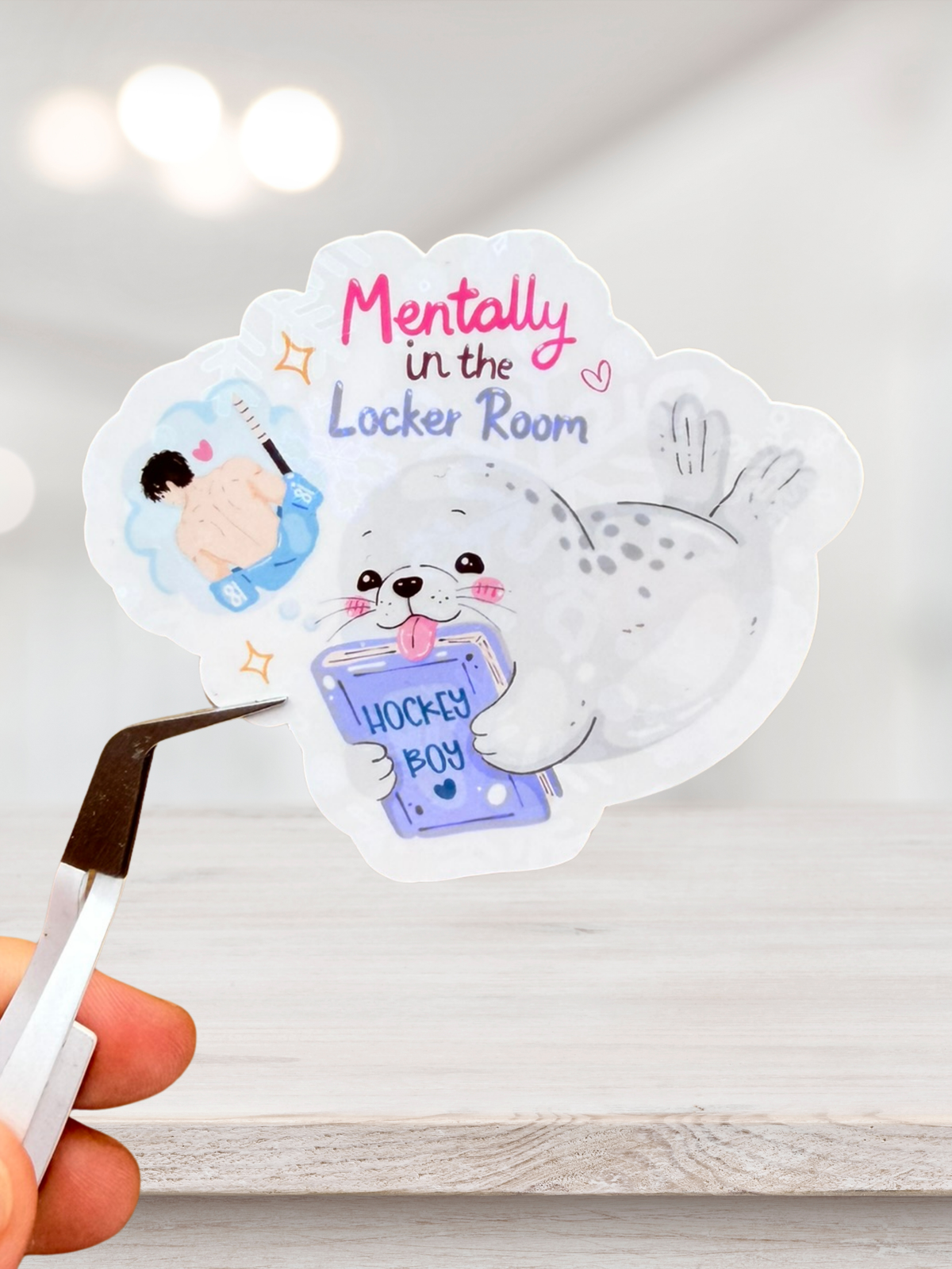 Mentally in the Locker Room Sticker | Hockey Romance