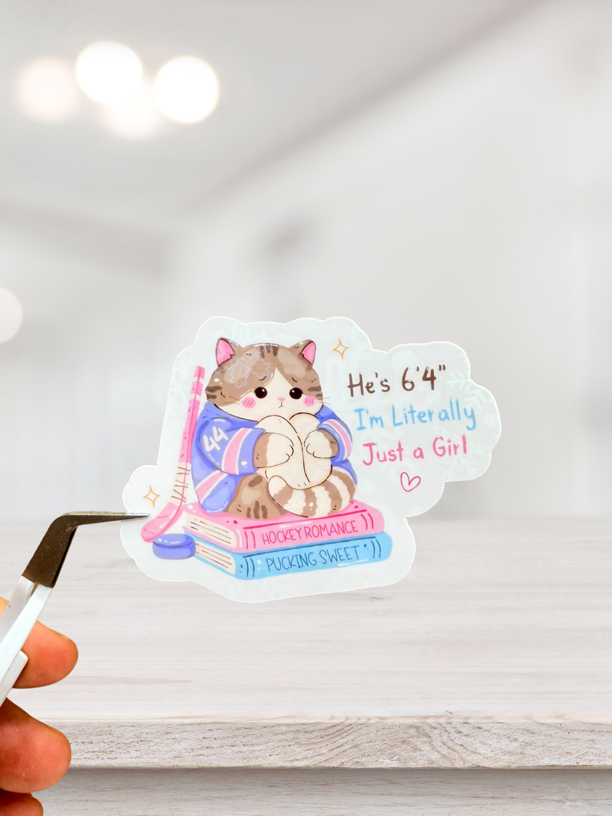 He’s 6’4 I’m Just a Girl Sticker | Hockey Romance Sticker