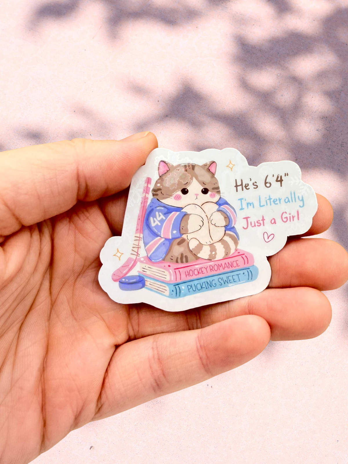 He’s 6’4 I’m Just a Girl Sticker | Hockey Romance Sticker
