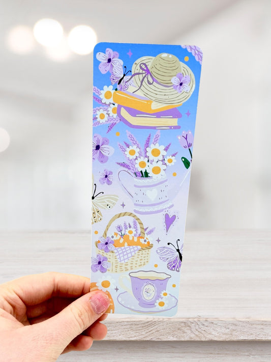 Lavender Tea Garden Bookmark | Cottagecore Bookmark