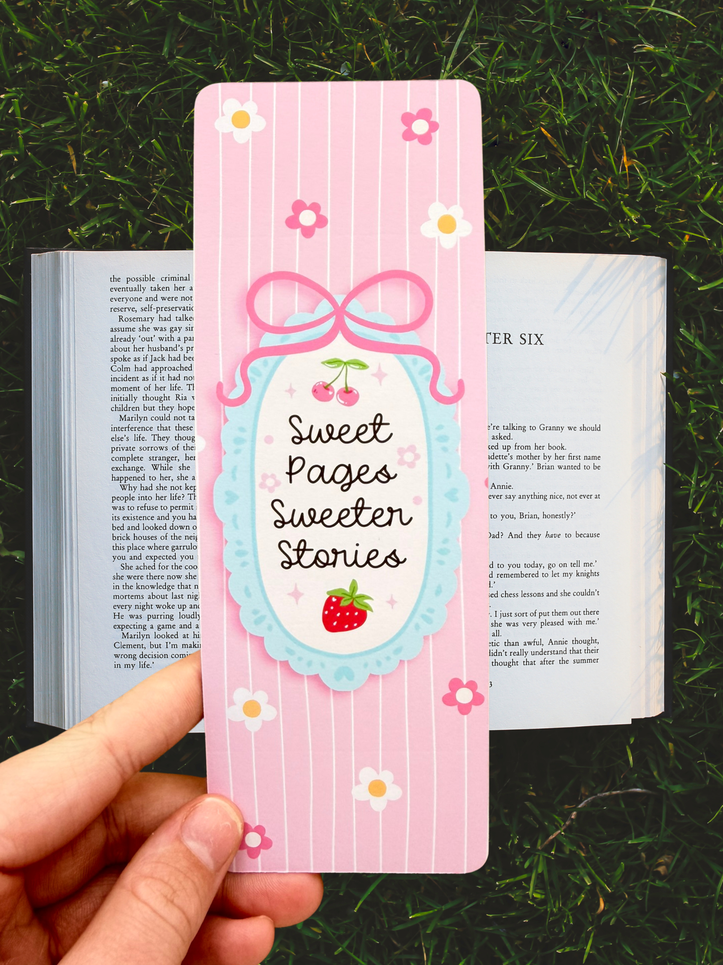Sweet Pages Bookmark | Pink Bookish Bookmark