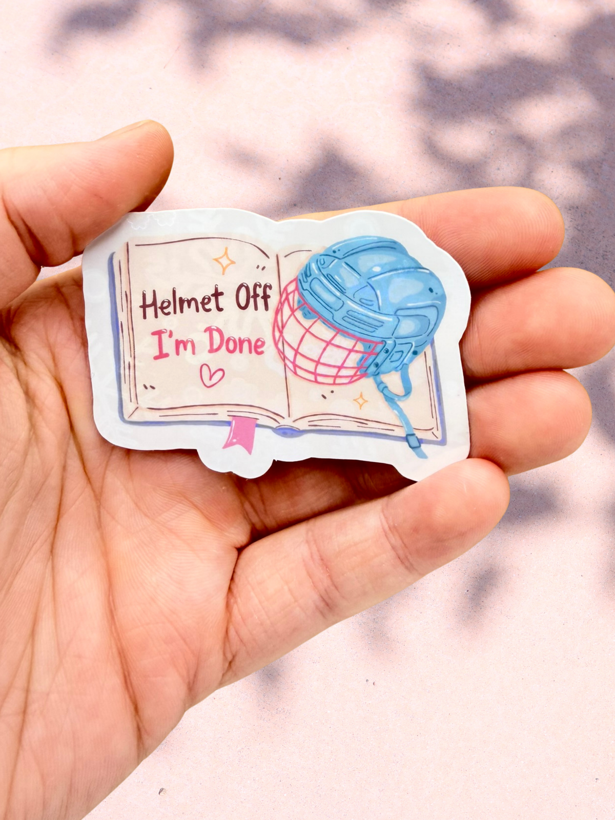 Helmet Off I’m Done Sticker | Hockey Romance Sticker