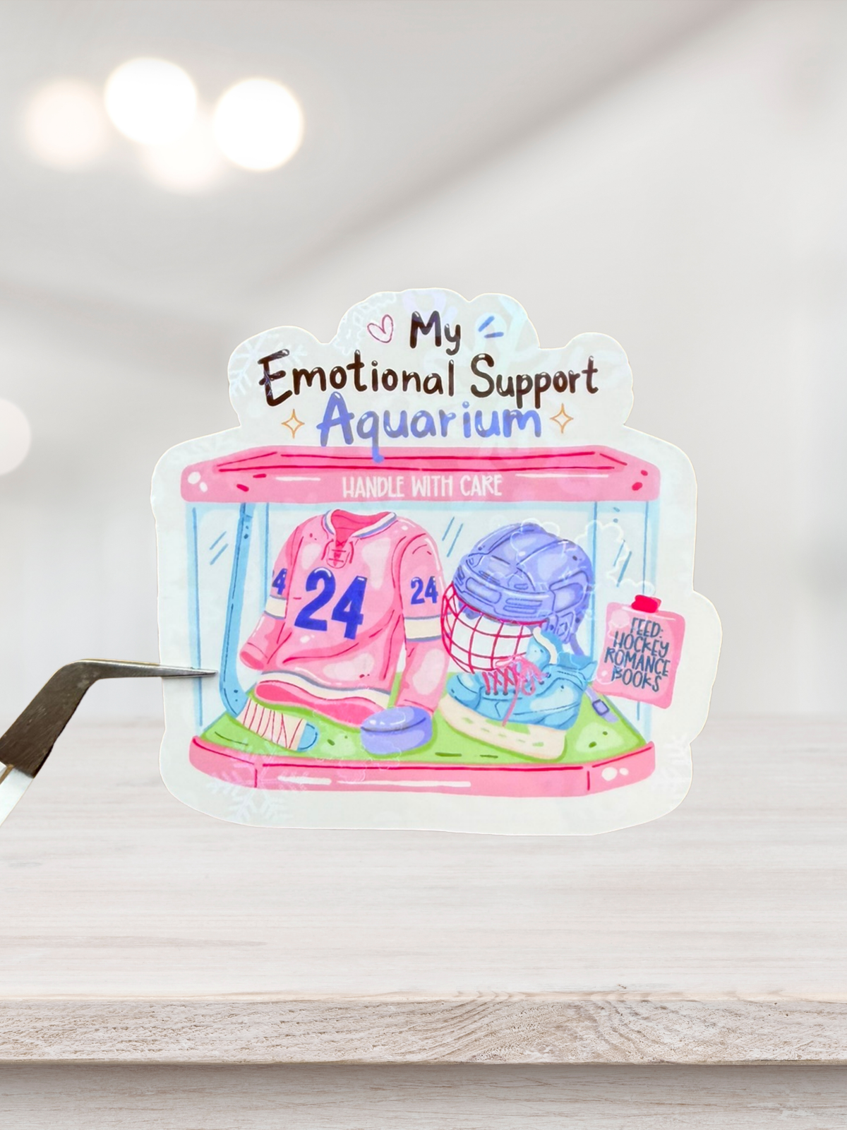 Emotional Support Aquarium Sticker | Hockey Romance Sticker