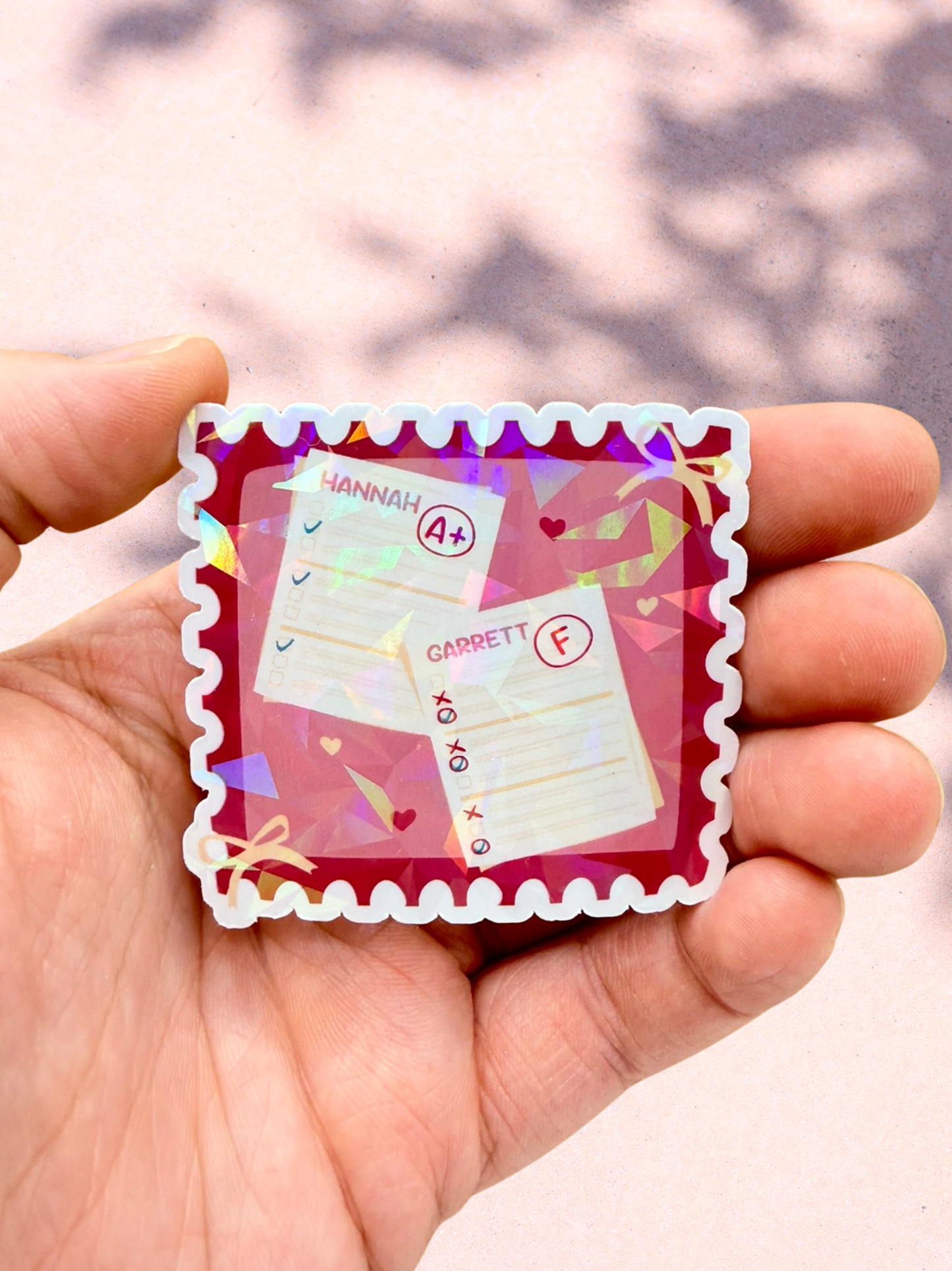 Hannah & Garrett Test Papers Sticker | Off Campus Inspired Sticker