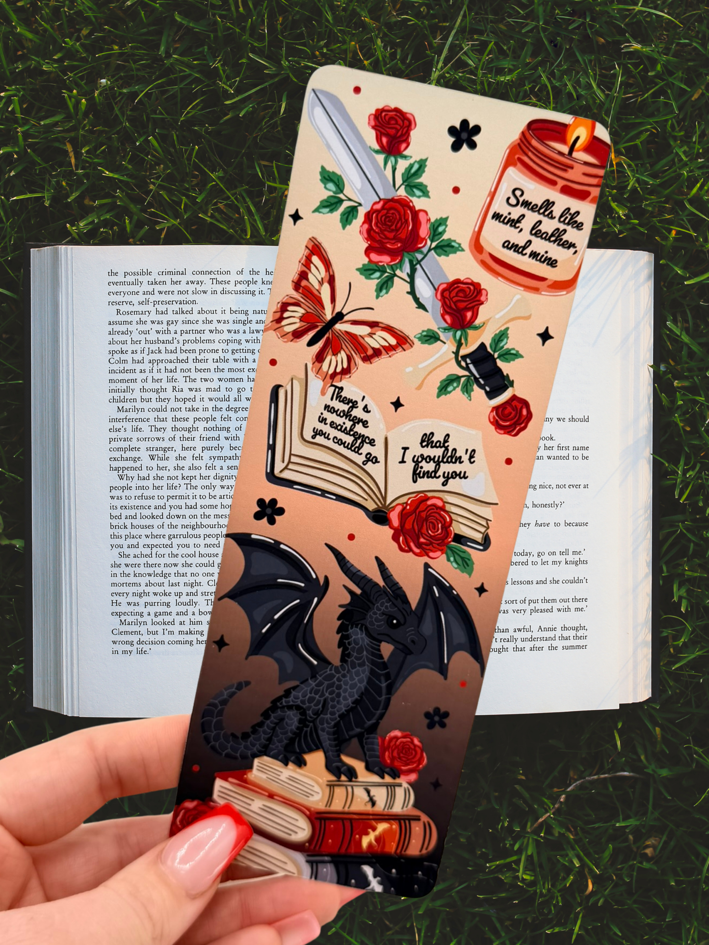 Dark Fantasy Dragon Bookmark | Fantasy Romance Bookmark