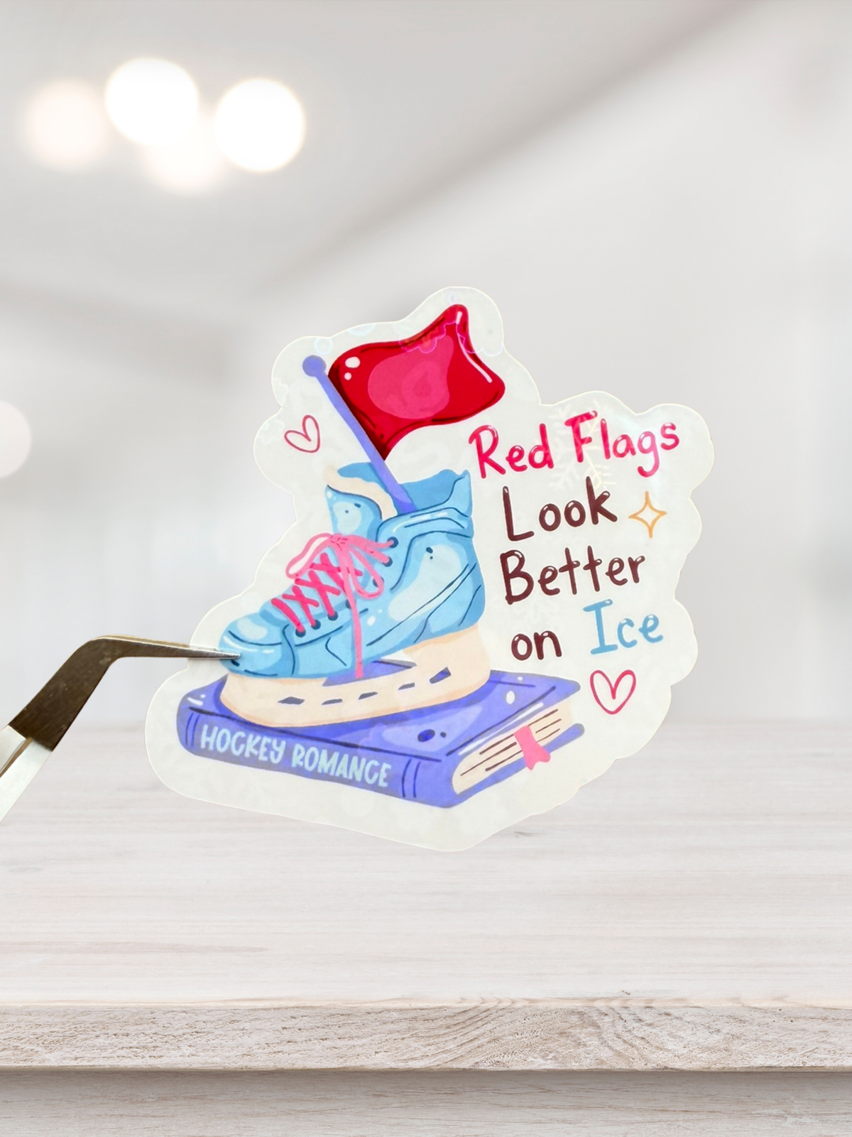 Red Flags Look Better on Ice Sticker | Hockey Romance Sticker