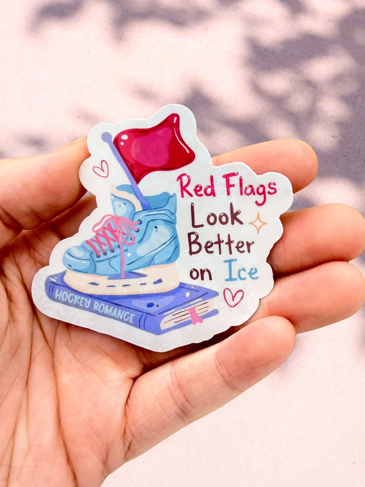 Red Flags Look Better on Ice Sticker | Hockey Romance Sticker