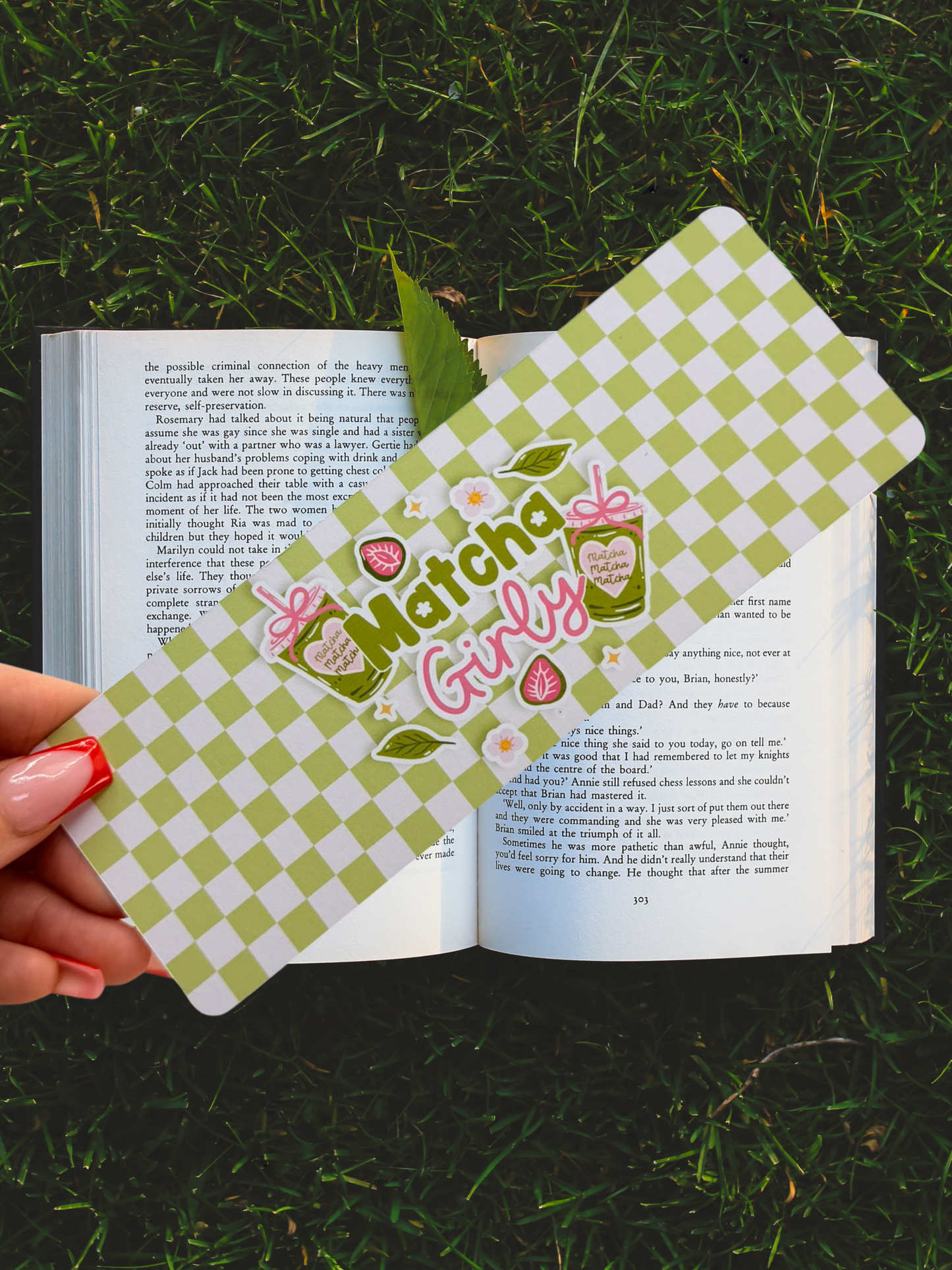 Matcha Aesthetic Bookmark | Matcha Girly Bookmark
