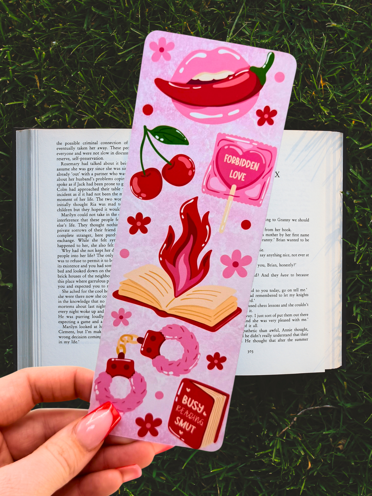 Spicy Romance Bookmark | Cherry & Flame Bookish Bookmark