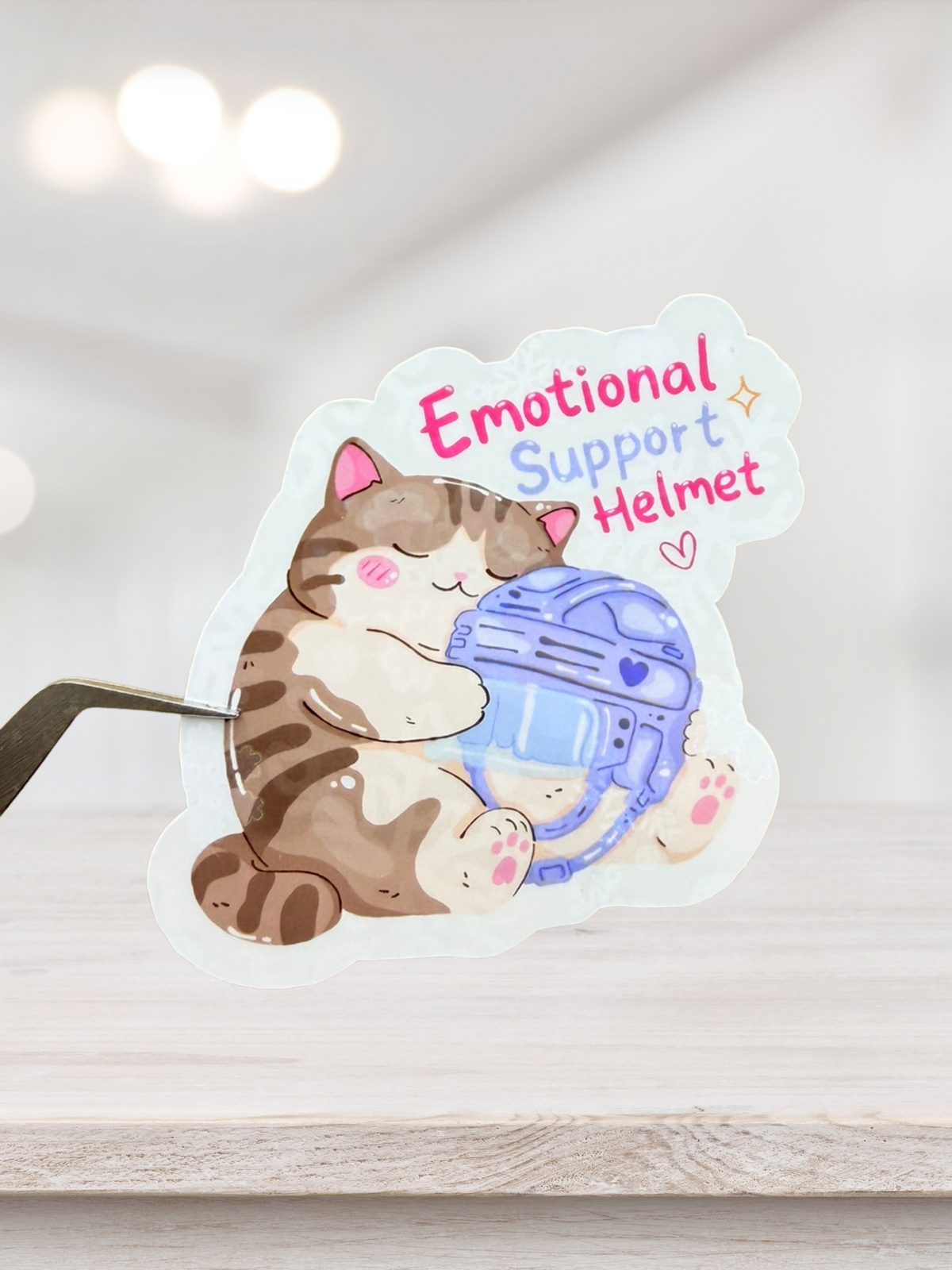 Emotional Support Helmet Sticker | Hockey Romance