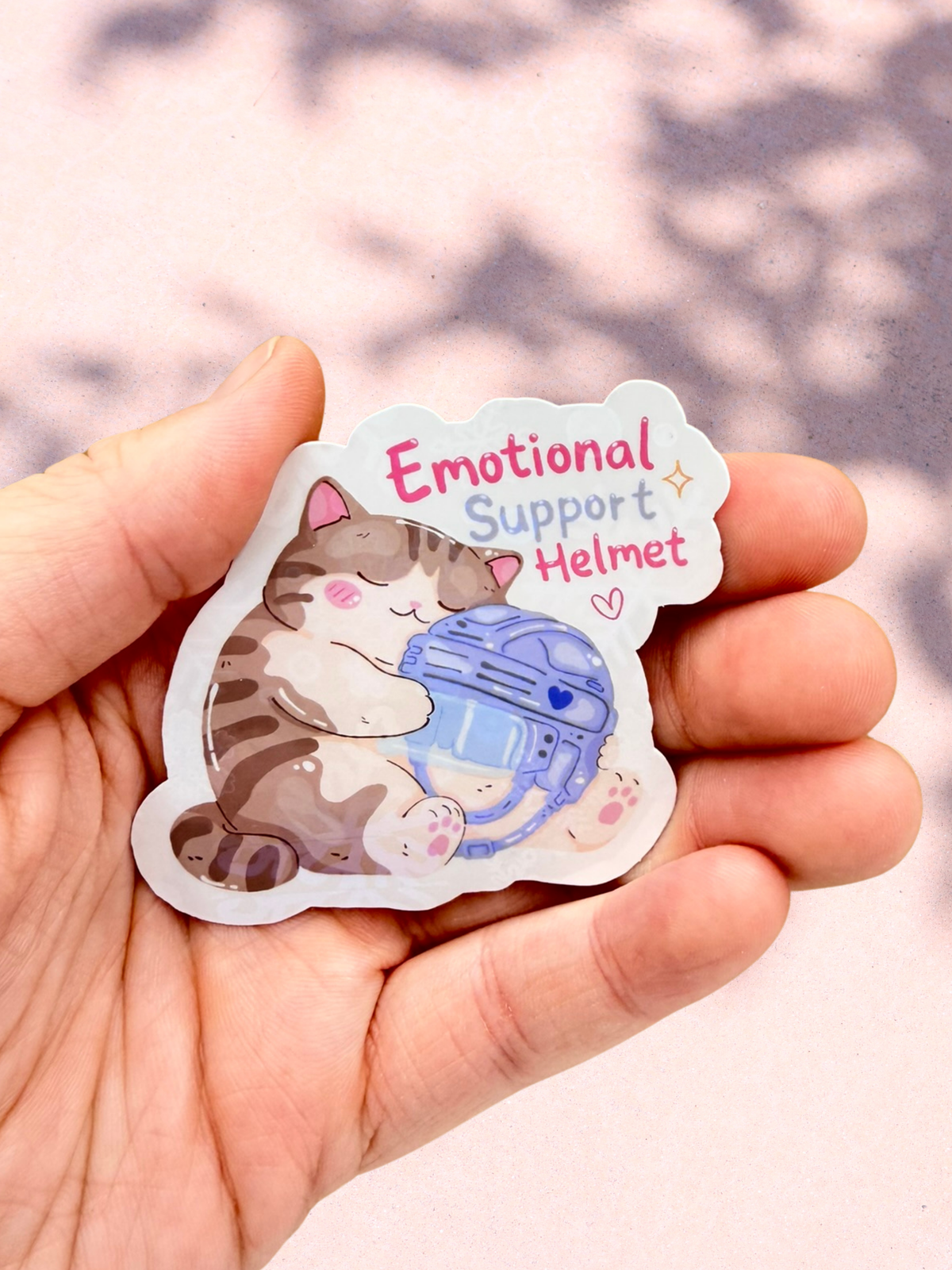 Emotional Support Helmet Sticker | Hockey Romance