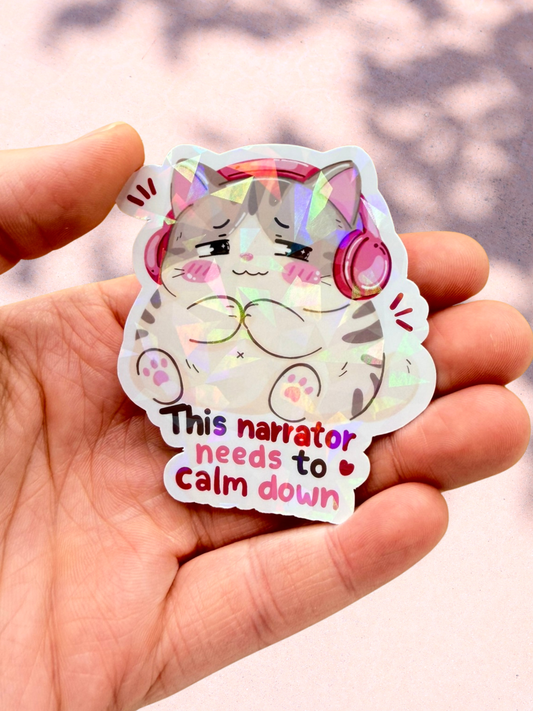 This Narrator Needs To Calm Down Sticker | Spicy Audiobook Sticker