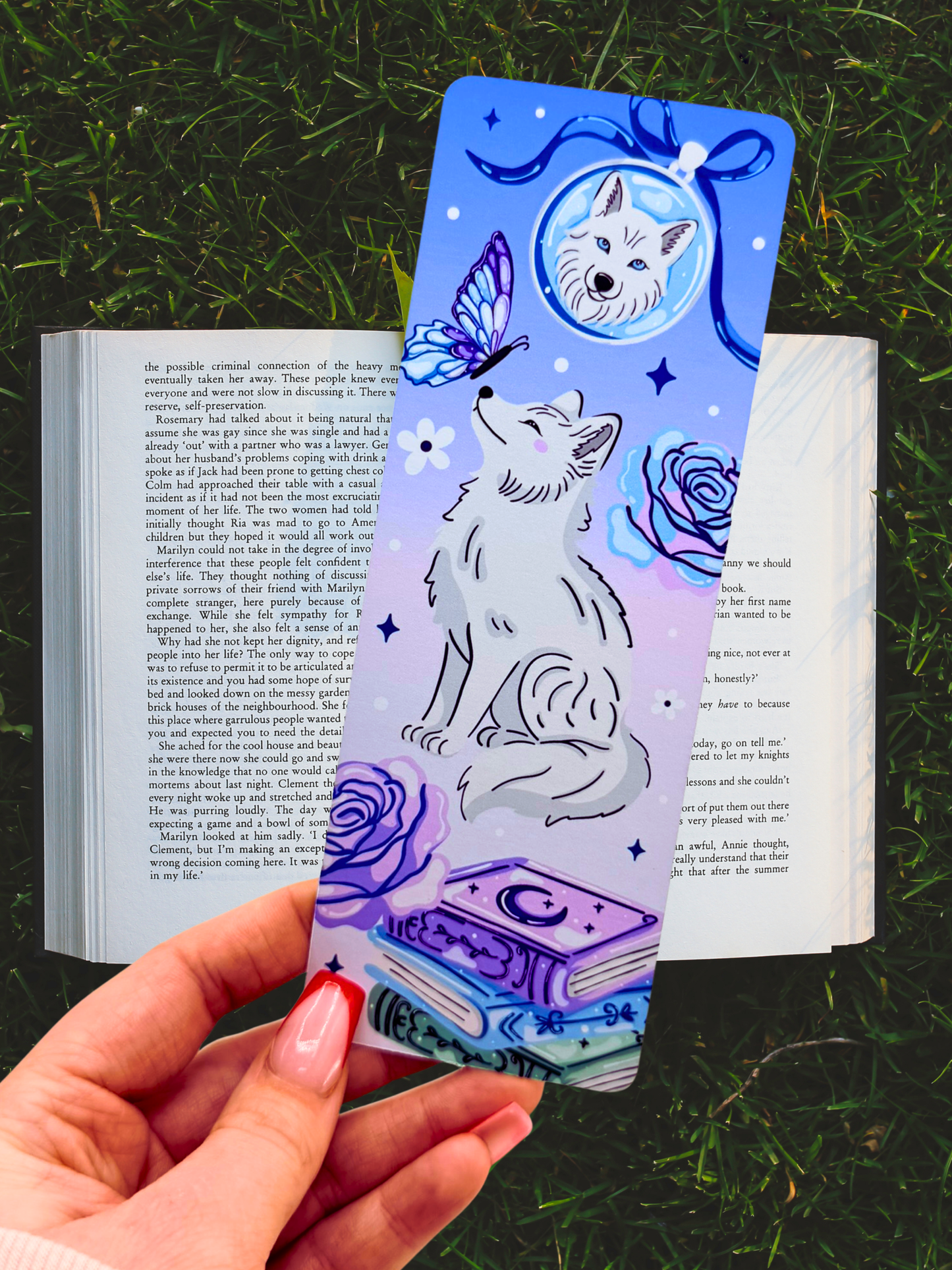 Moonlit Wolf Bookmark | Celestial Fantasy Bookmark