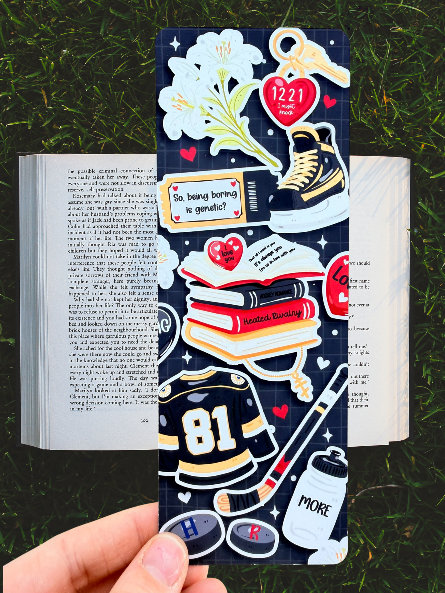 Heated Rivalry Bookmark | Hockey Bookish Bookmark