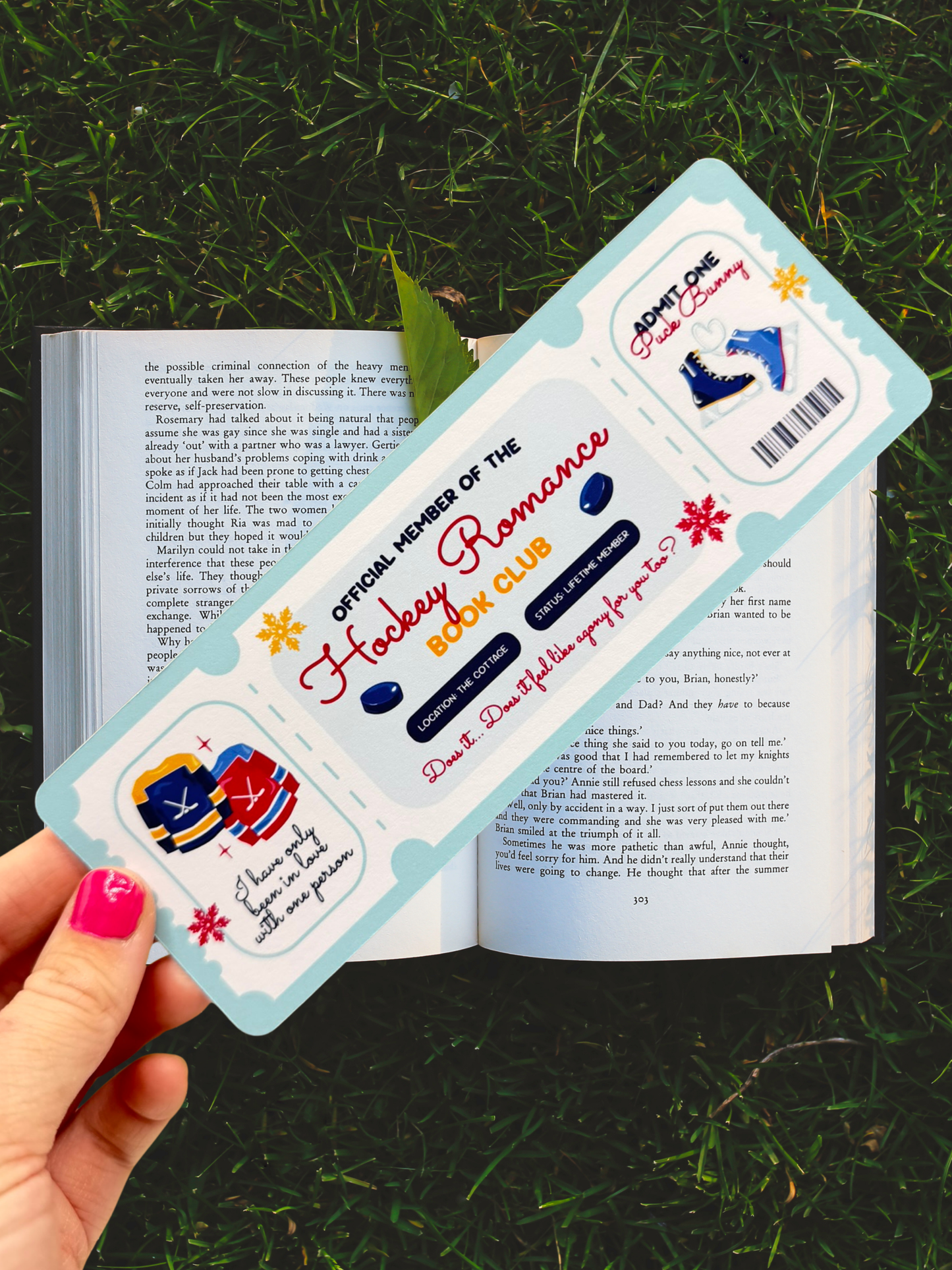 Hockey Romance Bookmark | Admit One Ticket Bookmark