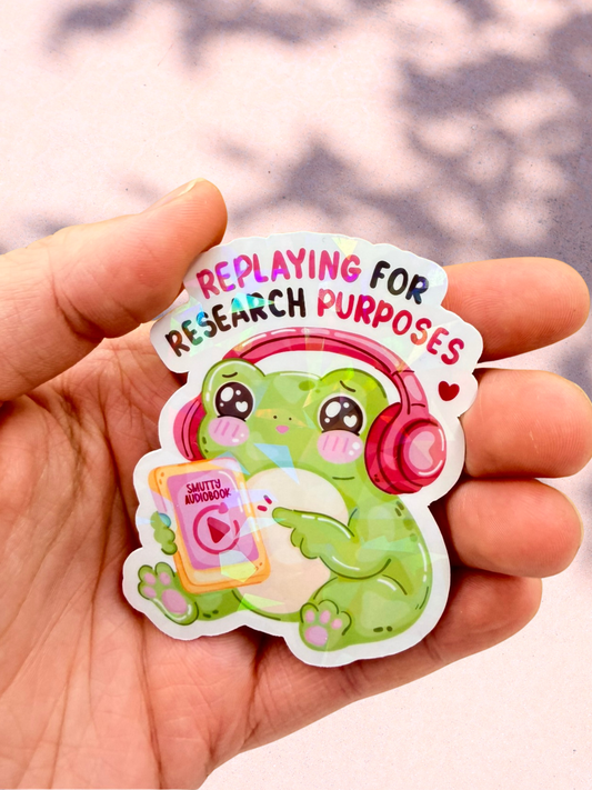 Replaying For Research Purposes Sticker | Smutty Kindle Sticker