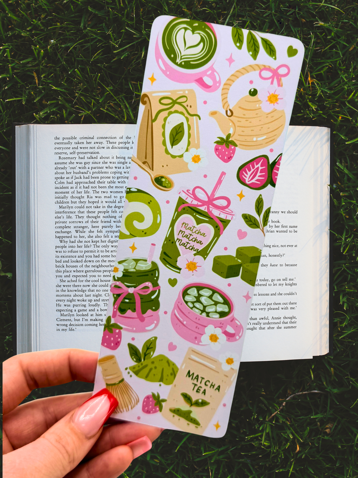 Matcha Bookmark | Matcha Tea Aesthetic Bookmark