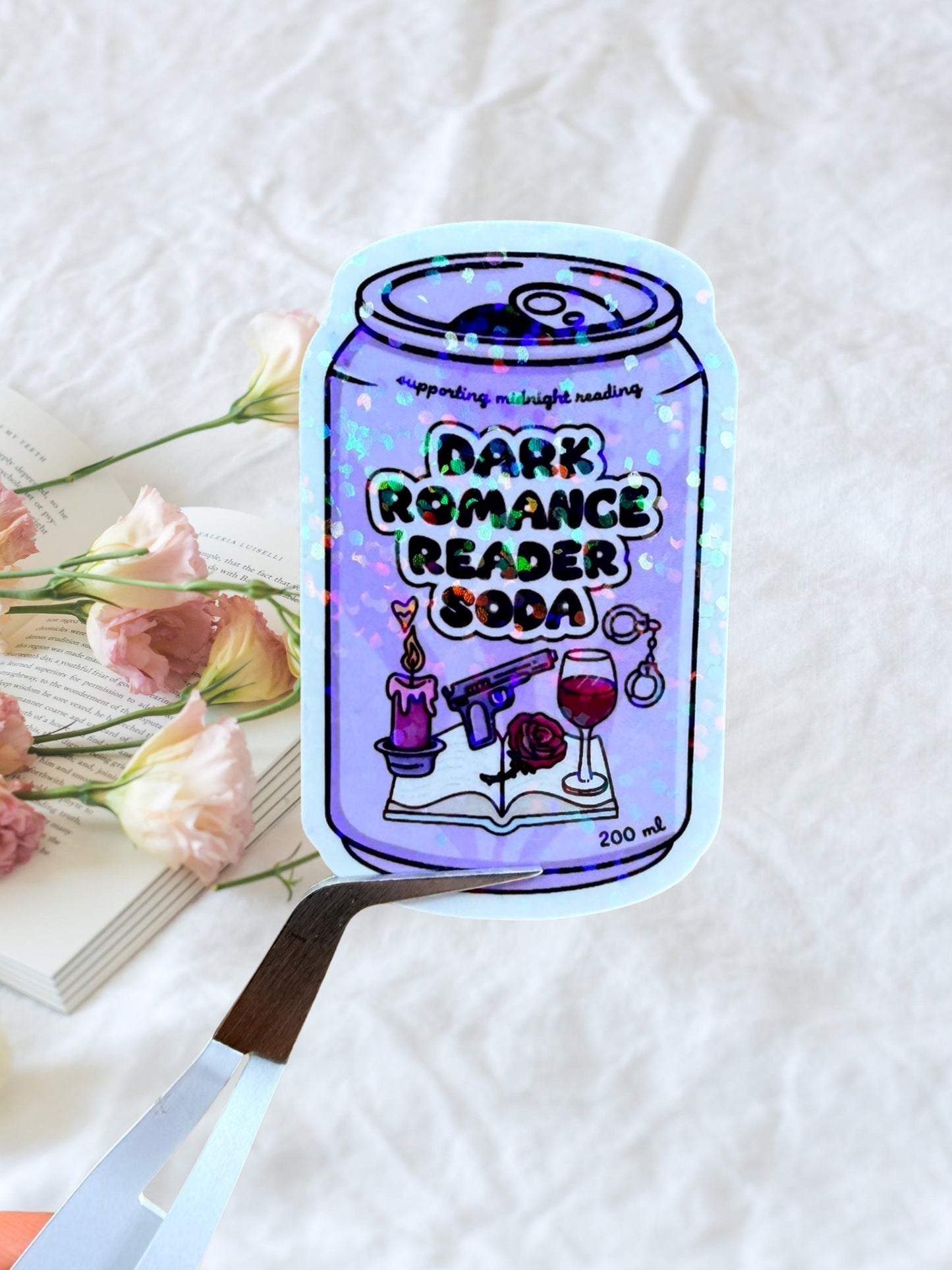 Dark Romance Reader Soda Sticker | Bedroom Mirror Sticker
