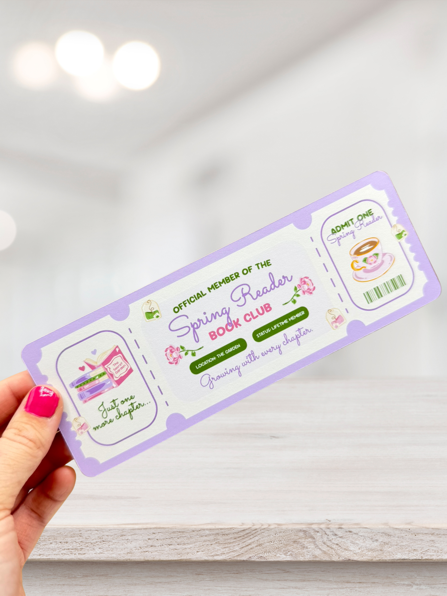 Spring Reader Bookmark | Floral Ticket Bookmark