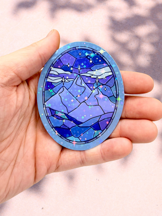 Mountain Stained Glass | Star Overlay Sticker