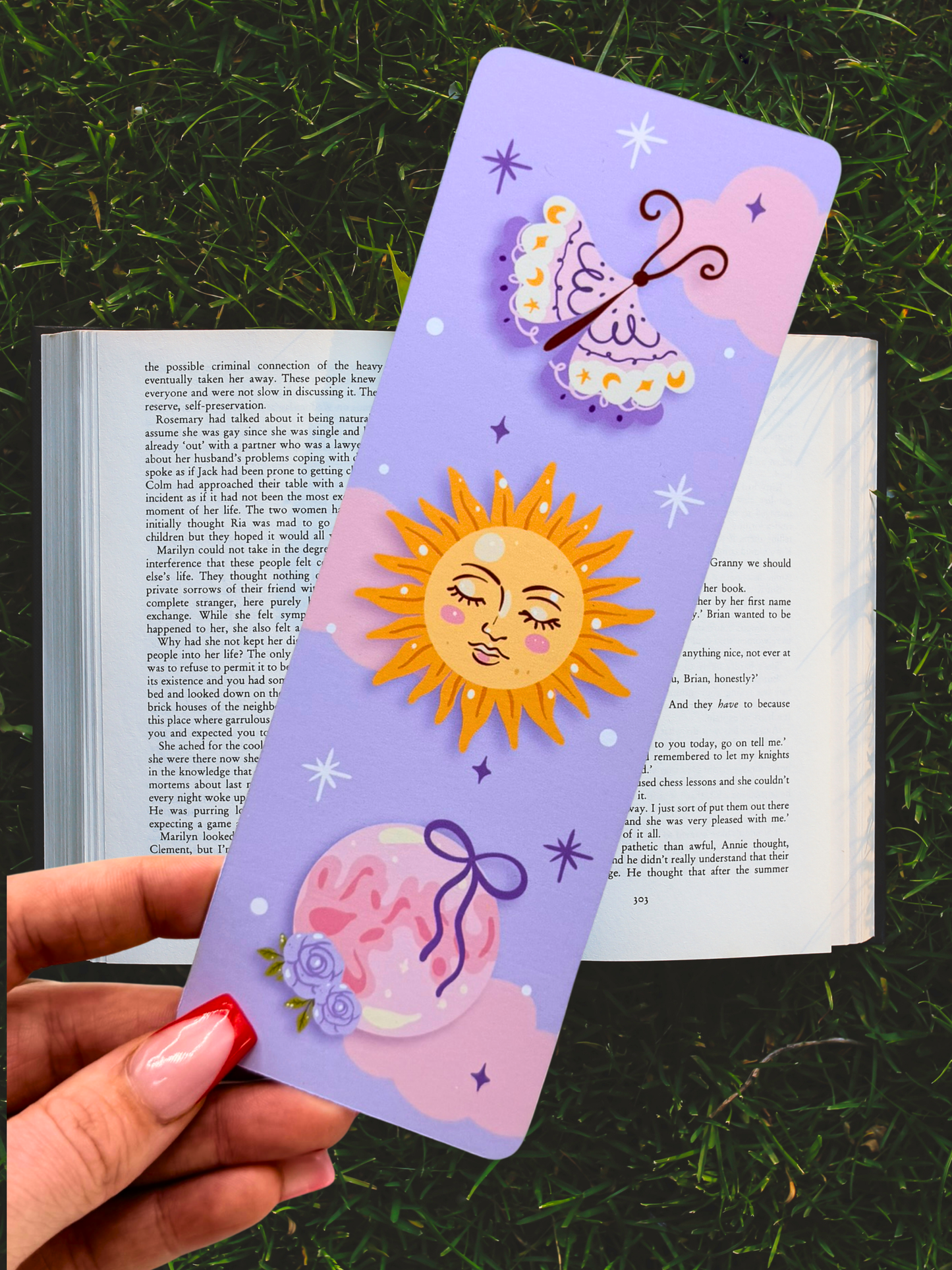 Celestial Butterfly Bookmark | Sun and Butterfly Bookmark