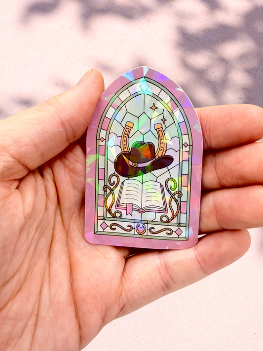 Cowboy Romance Stained Glass | Fleck Overlay Sticker