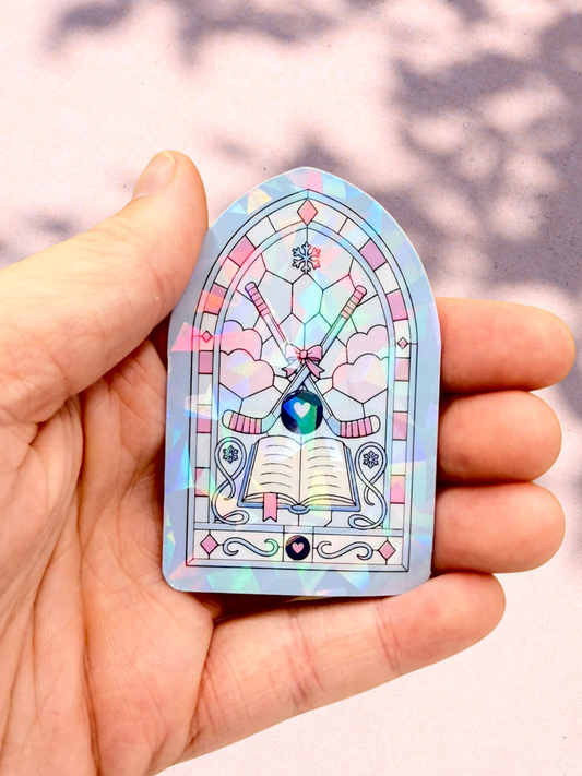 Hockey Romance Stained Glass | Fleck Overlay Sticker