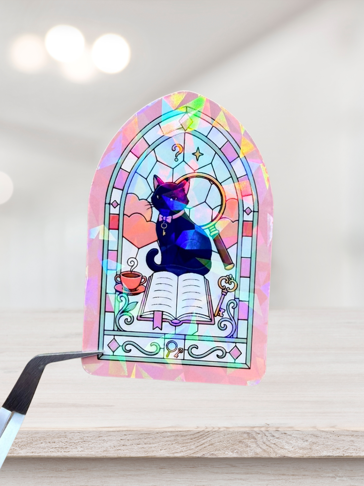 Black Cat Reader | Fleck Overlay Sticker