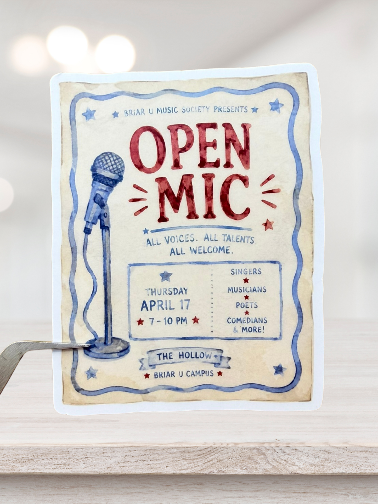 Open Mic Sticker | Off Campus Inspired