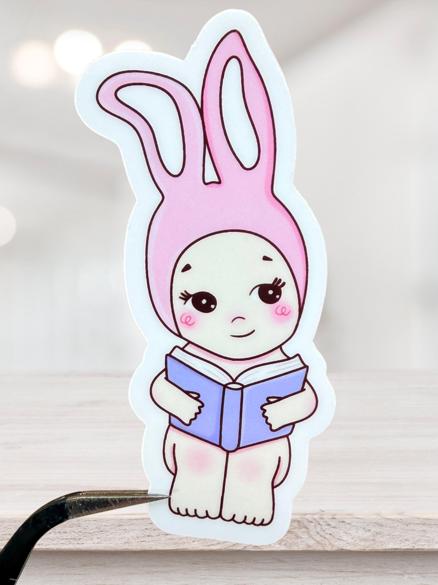 Bookish Bunny Sticker | Cute Reader Sticker