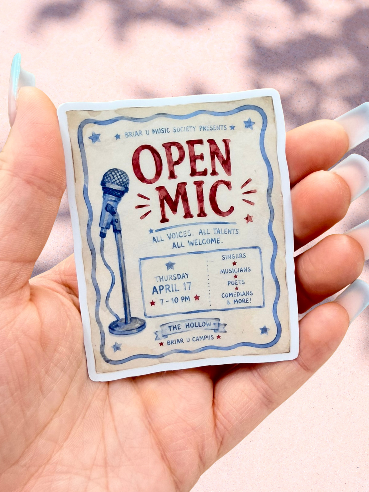 Open Mic Sticker | Off Campus Inspired
