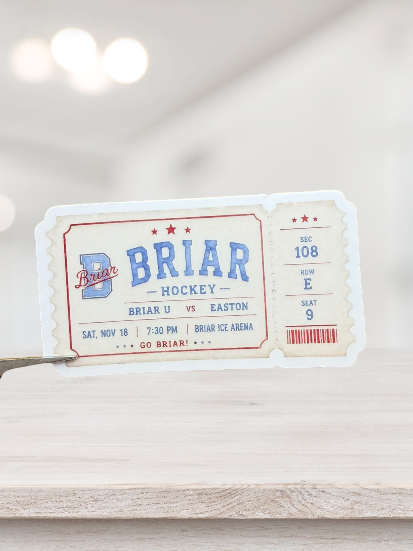 Briar Hockey Ticket Sticker | Off Campus Inspired
