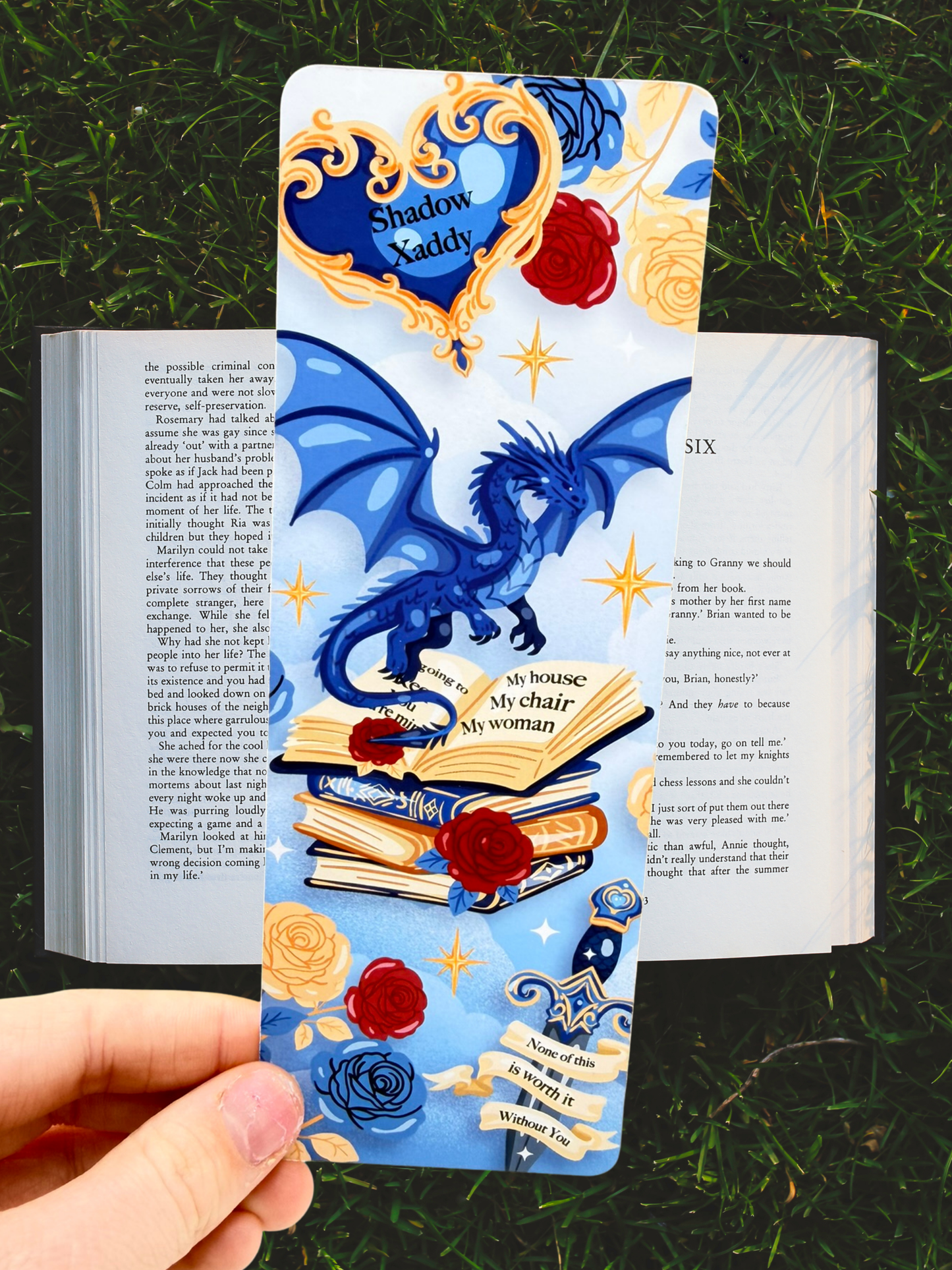Shadow Dragon Bookmark | Fantasy Romance Bookmark