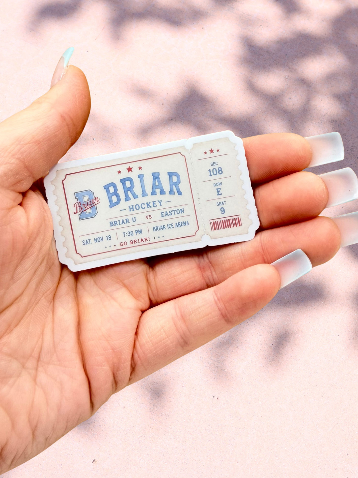 Briar Hockey Ticket Sticker | Off Campus Inspired