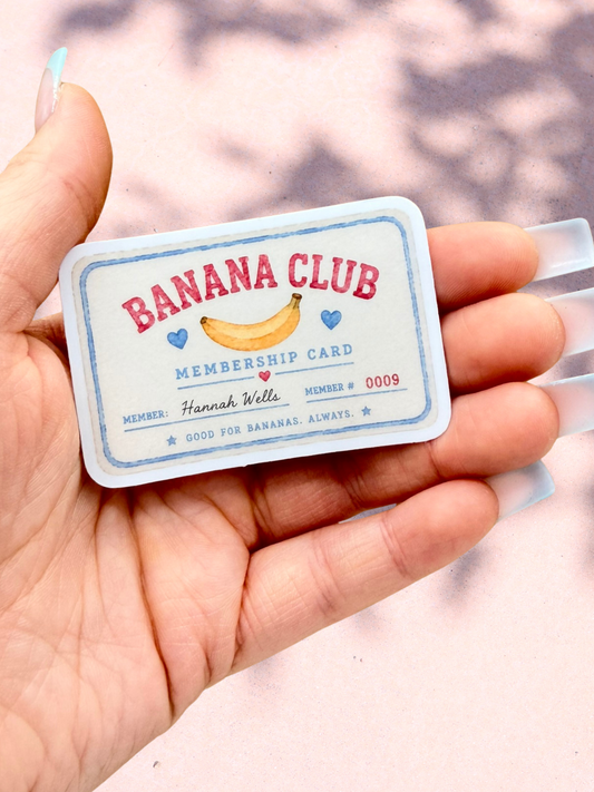 Banana Club Membership Card Sticker | Off Campus Inspired
