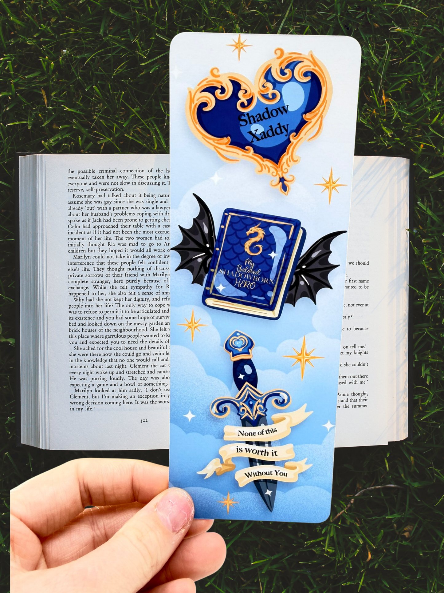 Shadow Dragon Bookmark | Fantasy Romance Bookmark