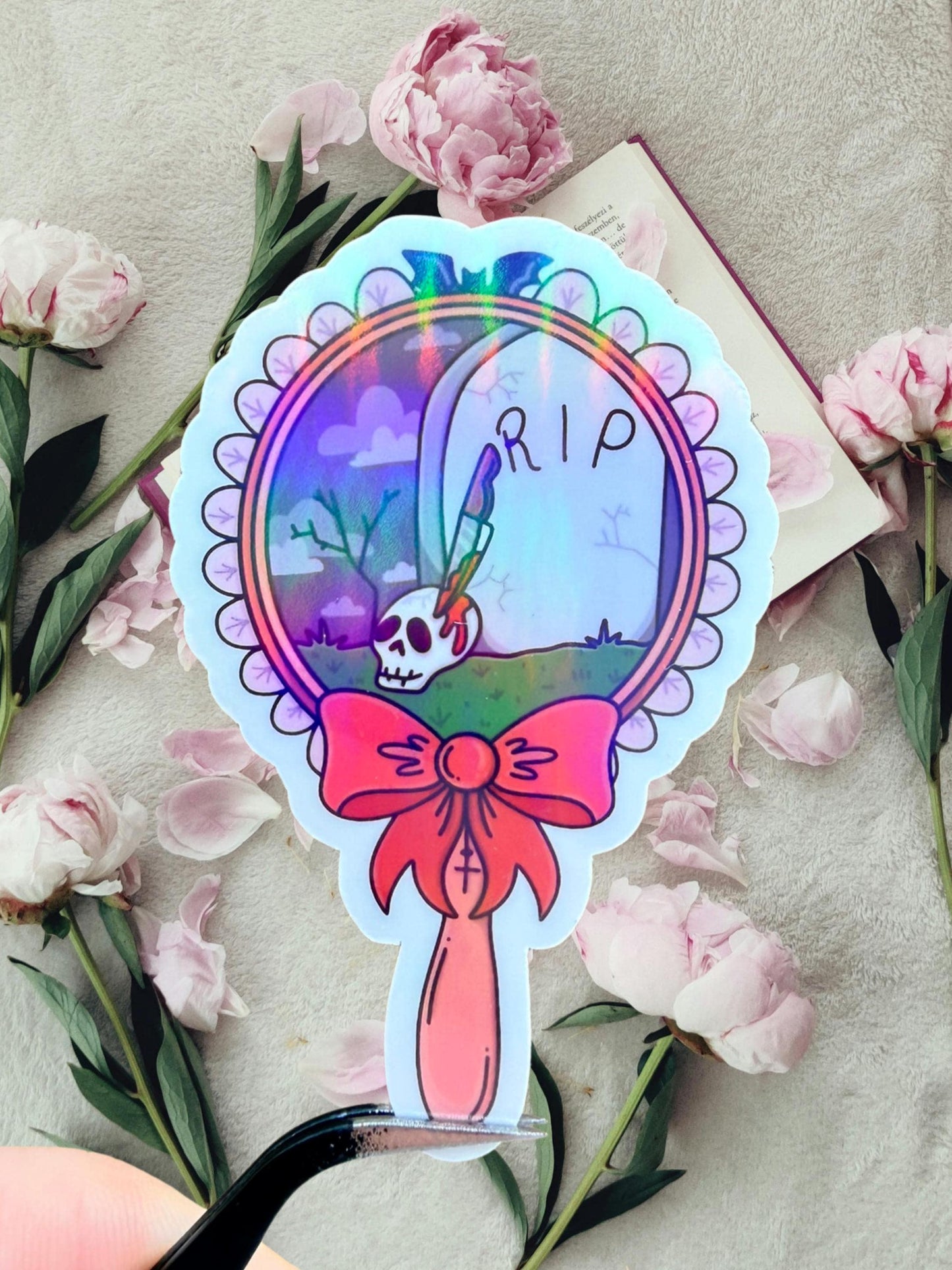 Grave Mirror Sticker | Gothic Horror Sticker