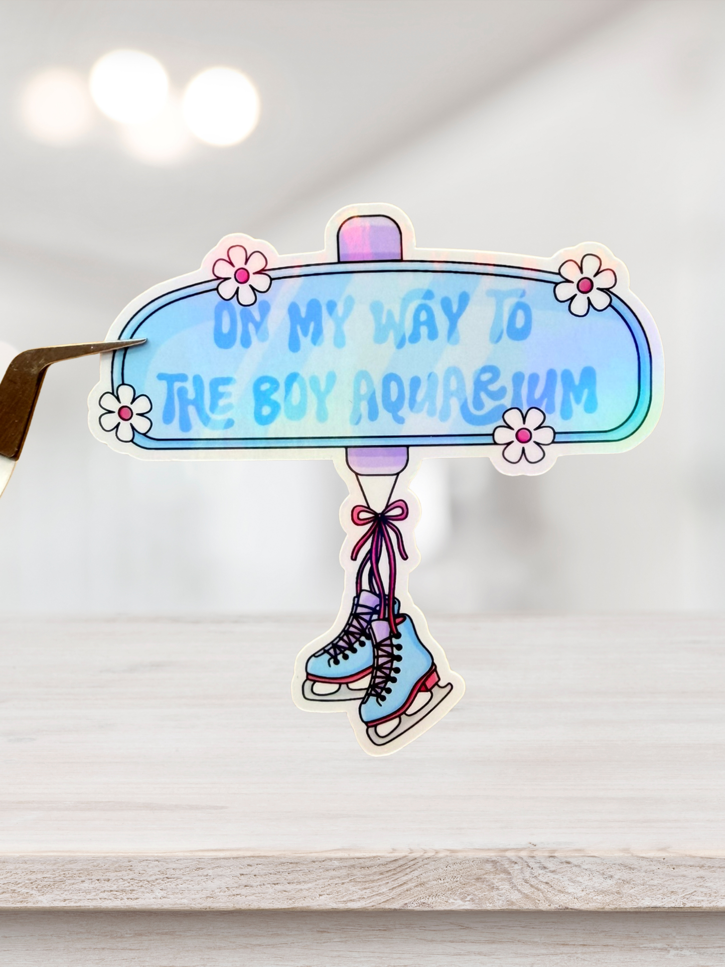 On My Way To The Boy Aquarium Holo Die Cut Sticker | Off Campus Inspired