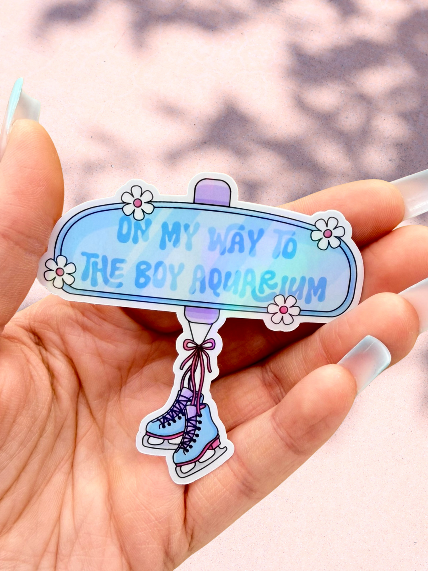 On My Way To The Boy Aquarium Holo Die Cut Sticker | Off Campus Inspired