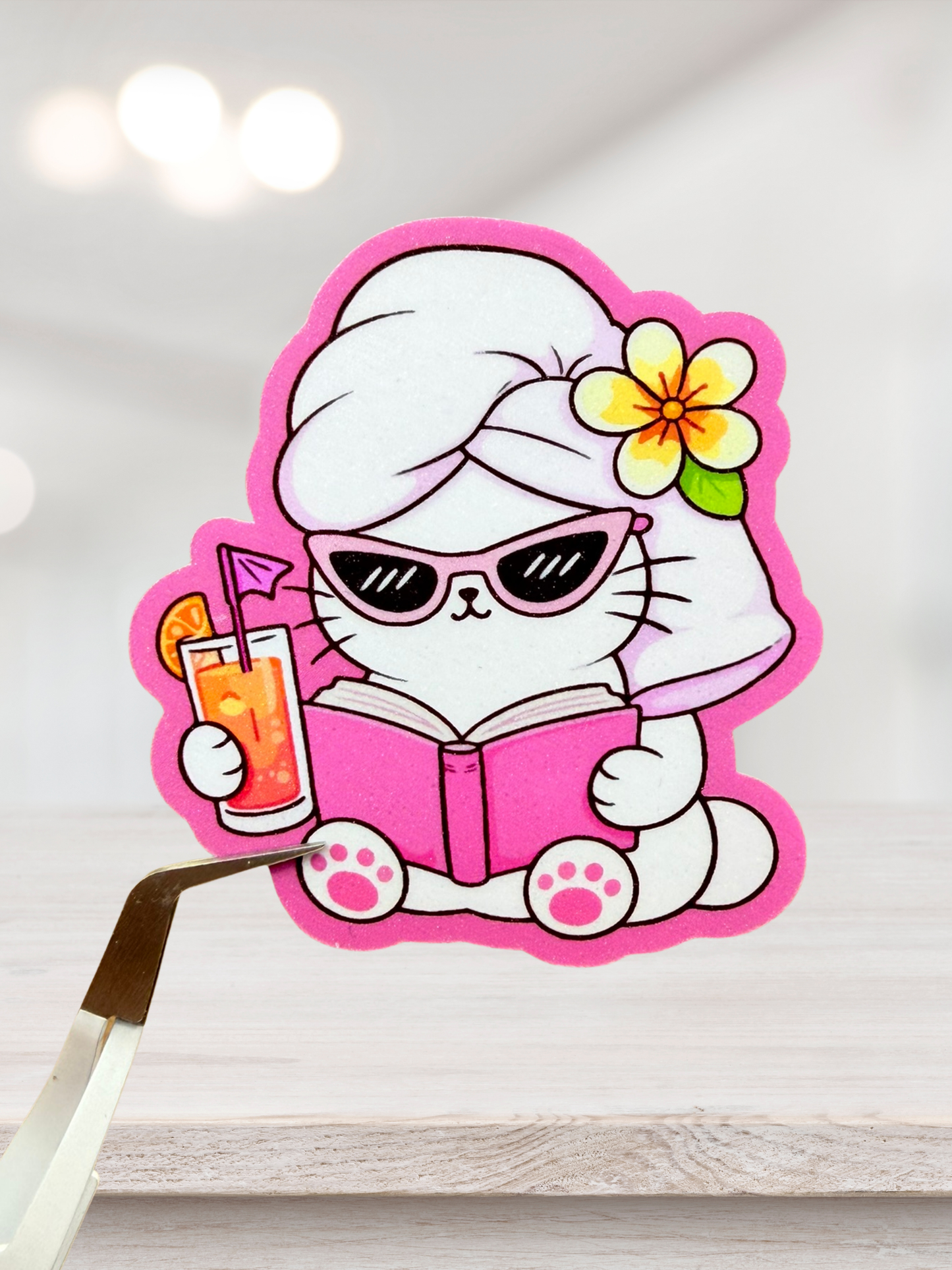 Spa Day Cat Sticker | Holiday Reading Kitty