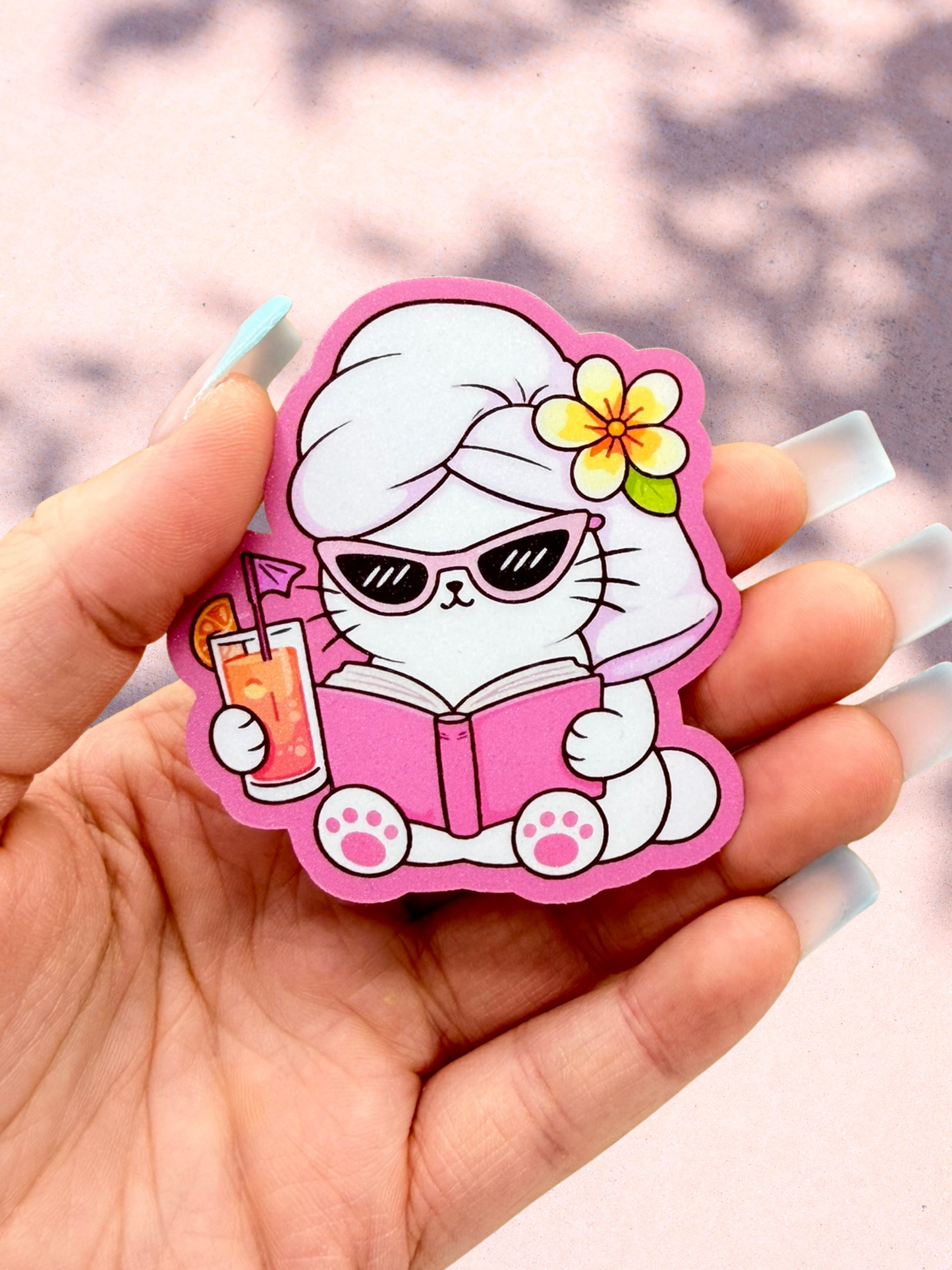 Spa Day Cat Sticker | Holiday Reading Kitty
