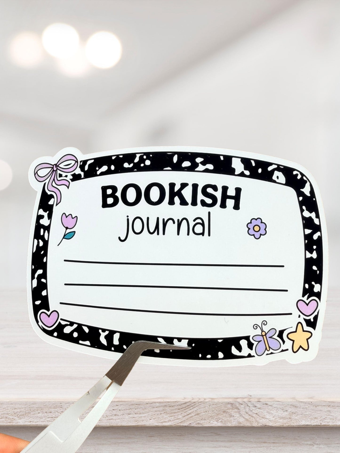 Bookish Journal Label Sticker | Writable Matte Sticker