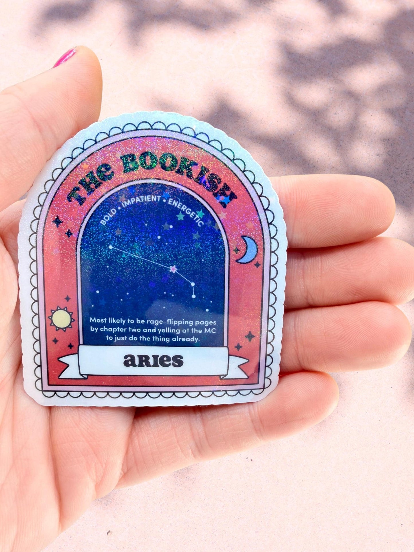Aries Bookish Sticker | Zodiac Reader Sticker
