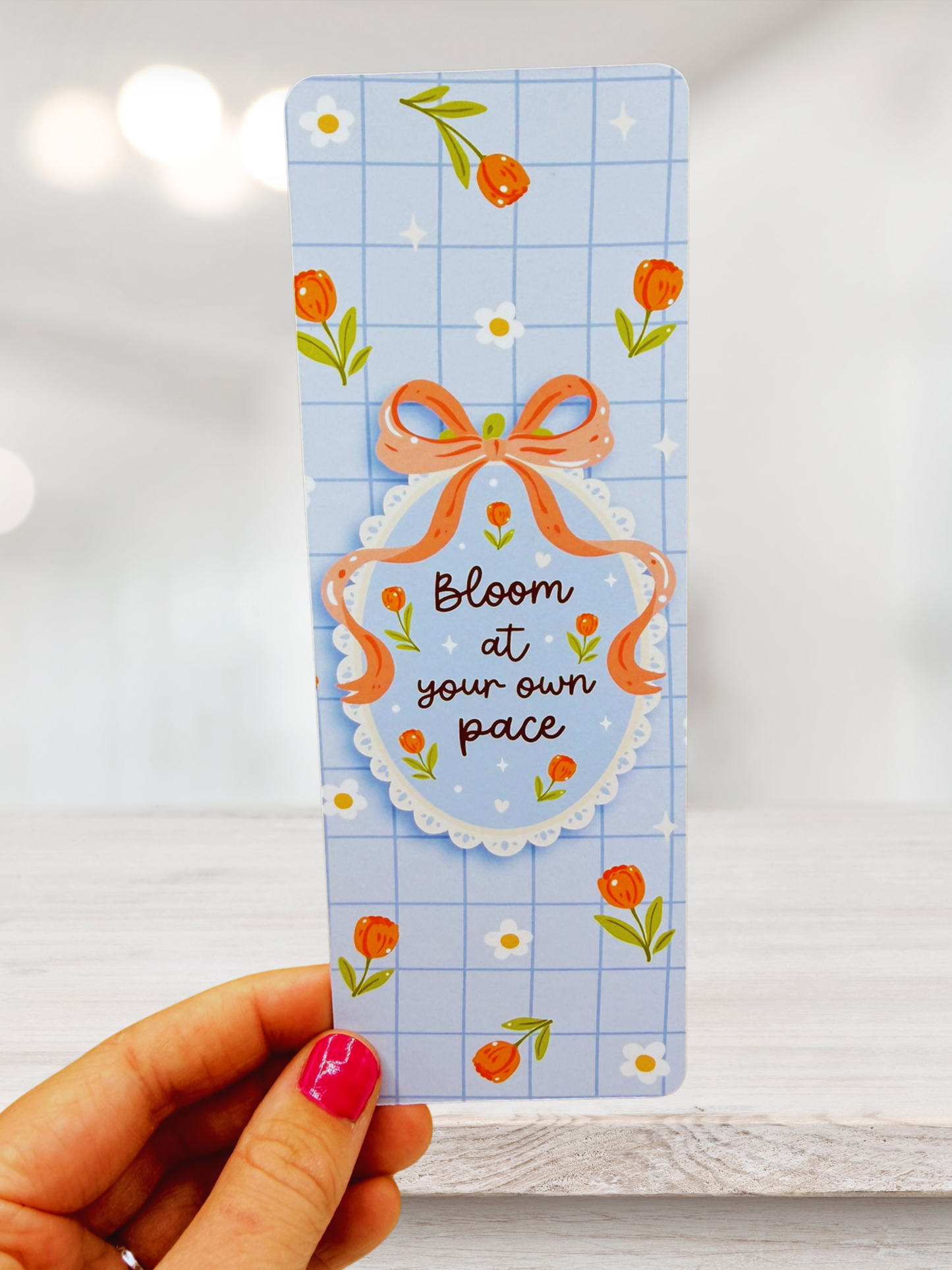 Bloom at Your Own Pace Bookmark | Motivational Floral Bookmark