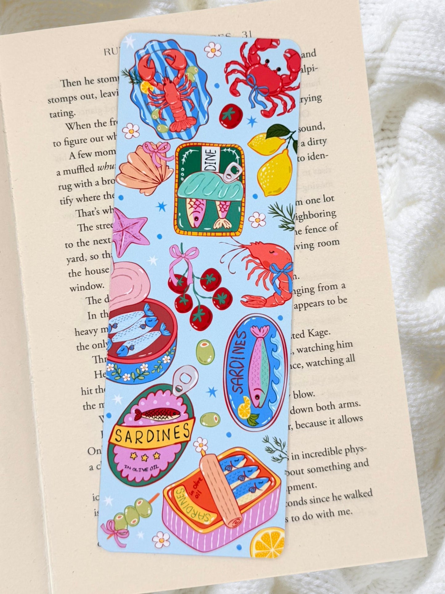 Mediterranean Sardine Bookmark | Coastal Summer Bookmark