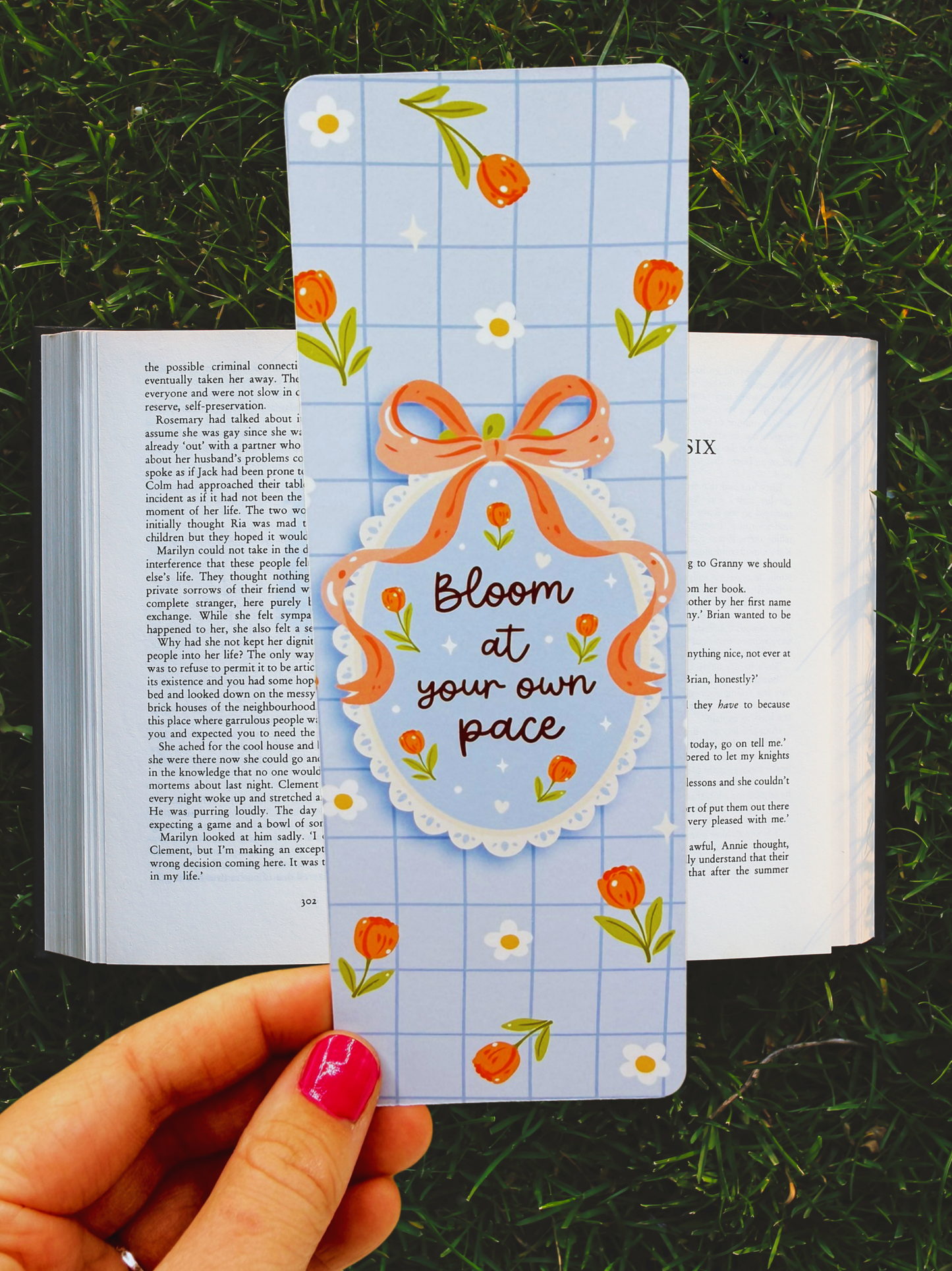 Bloom at Your Own Pace Bookmark | Motivational Floral Bookmark